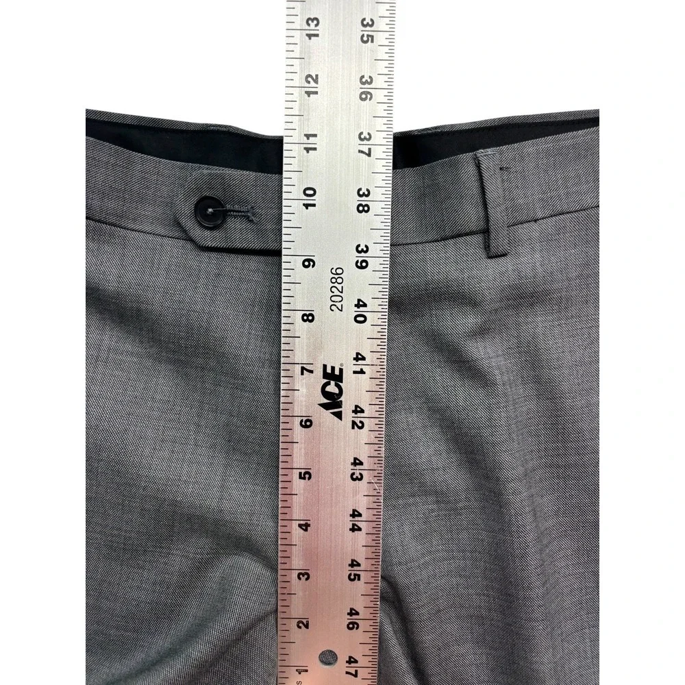 Charles Tyrwhitt 40L 34x32 Gray Sharkskin 2pc Pant Suit Slim Fit 100% Wool